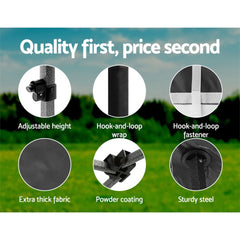 Instahut Gazebo Pop Up Marquee 3x4.5 Folding Tent Wedding Gazebos 500D Black