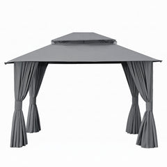 Instahut Gazebo 3x3m Canopy Outdoor Steel Frame Patio Tent Curtains Marquee Grey