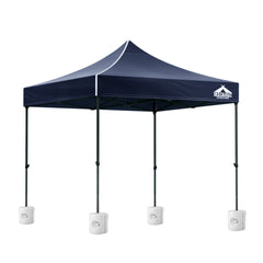 Instahut Gazebo Pop Up 3x3m w/Base Podx4 Marquee Folding Outdoor Wedding Camping Tent Shade Canopy Navy