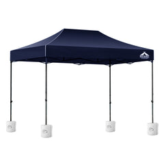Instahut Gazebo Pop Up 3x4.5m w/Base Podx4 Marquee Folding Outdoor Wedding Camping Tent Shade Canopy Navy