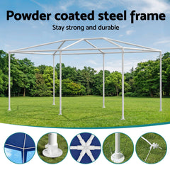 Instahut Gazebo 3x6m Wedding Party Marquee Tent Outdoor Event Camping Canopy Shade Blue