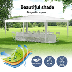 Instahut Gazebo 3x6m Wedding Party Marquee Tent Outdoor Event Camping Canopy Shade White