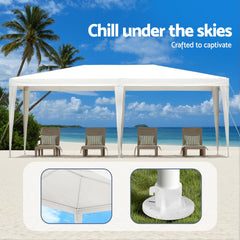 Instahut Gazebo 3x6m Wedding Party Marquee Tent Outdoor Event Camping Canopy Shade White