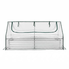 Green Fingers 3 in 1 Raised Garden Bed with Greenhouse Galvanised Planter Box Kit