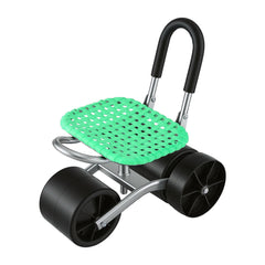 Gardeon Gardening Cart with 360° Swivel Seat | Rolling Work Seat with Adjustable Height & All-Terrain Wheels | 130KG Capacity Heavy Duty Garden Scooter for Back Pain Relief & Vehicle Detailing | Foldable Backrest & Ventilated Seat