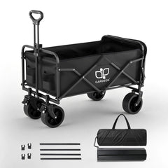 Gardeon Folding Camping Wagon Heavy Duty Utility Cart with Tailgate Table 150L