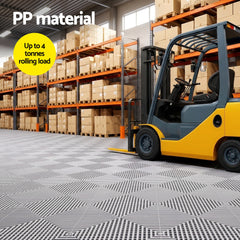 Giantz 20PCS Garage Floor Tiles Interlocking Drainage Non-Slip Tiles Heavy Duty for Workshop Grey