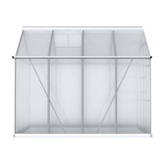 Green Fingers Greenhouse 2.42x2.5x2.26M Aluminium Double Doors Green House Garden Shed