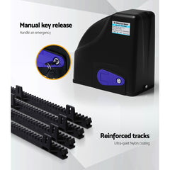 LockMaster Automatic Sliding Gate Opener Kit 40W Solar 4M 600KG