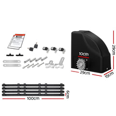 LockMaster Automatic Sliding Gate Opener Kit 10W Solar 4M 600KG