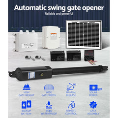 LockMaster Single Swing Gate Opener 500KG 10W Solar Panel