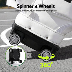 Everfit Golf Cart Bag Rolling Buggy Club Organiser Synthetic Leather White