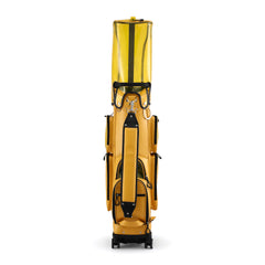 Everfit Golf Cart Bag Rolling Buggy Club Organiser Synthetic Leather Yellow