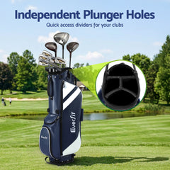 Everfit Golf Stand Bag Lightweight Carry Bag Dual Strap Club Divider Blue