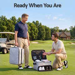 Everfit Golf Trunk Organizer for Car, 2-Tier Golf Storage Bag with Ventilated Shoe Compartment Grey