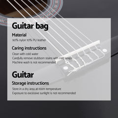 Alpha 38 Inch Acoustic Guitar Full Size Classical Cutaway Nylon String Black