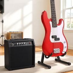 Alpha Electric Guitar Bass 47 Inch Set Kit 40W Bass Guitar Amplifier Guitar Stand Folding
