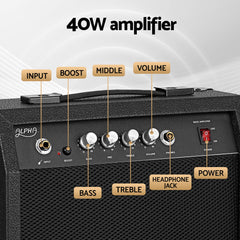 Alpha 40W Bass Guitar Amplifier Portable