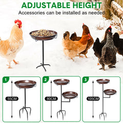 Bird Bath and Feeder Double 12Inch Bowls Metal Bird Feeder Birdbaths Freestanding Bird Bath Stand with Stakes for Garden Outdoors D¨¦cor Large Capacity