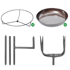 Bird Bath and Feeder Double 12Inch Bowls Metal Bird Feeder Birdbaths Freestanding Bird Bath Stand with Stakes for Garden Outdoors D¨¦cor Large Capacity