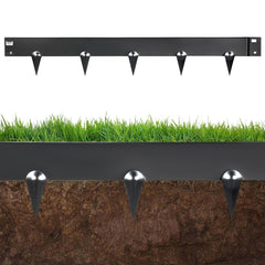 10 Pack Steel Garden Edging Bendable Border 106cm Strips with 8cm-Depth Spike for Landscape Flower Bed Lawn Yard Pathway Weather Resistant Divider Black