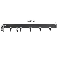 10 Pack Steel Garden Edging Bendable Border 106cm Strips with 8cm-Depth Spike for Landscape Flower Bed Lawn Yard Pathway Weather Resistant Divider Black