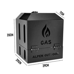 Alpen Outdoor Gas Bottle Holder Box 2.5mm Thickness 4KG Aluminium Gas Bottle Protective Holder Gas Cylinder Cage with Lockable Over Centre Latch Outdoor Camping Canopy Black