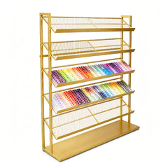 5 Layers Floor Display Rack Steel Wire Organizer with Anti-Slip Slanted Shelves and Stable Base for Retail Shop Fused Beads Candy Snack Sample Organization