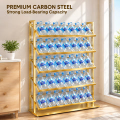5 Layers Floor Display Rack Steel Wire Organizer with Anti-Slip Slanted Shelves and Stable Base for Retail Shop Fused Beads Candy Snack Sample Organization