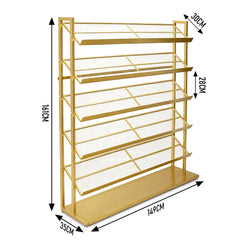 5 Layers Floor Display Rack Steel Wire Organizer with Anti-Slip Slanted Shelves and Stable Base for Retail Shop Fused Beads Candy Snack Sample Organization
