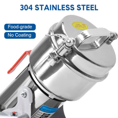 1000G Electric Grain Mill Grinder 2400W High Speed Grinding Machine 430 Stainless Steel Food Powder Crusher Suitable for Kitchen Herb Coffee Dry Food