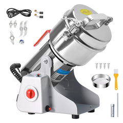 1000G Electric Grain Mill Grinder 2400W High Speed Grinding Machine 430 Stainless Steel Food Powder Crusher Suitable for Kitchen Herb Coffee Dry Food