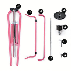 Kids Gymnastics Bar Indoor Junior Training Horizontal Monkey Bars 88-130cm Height Adjustable Home Training Climbing Tower for Children Max Load 150kg Pink