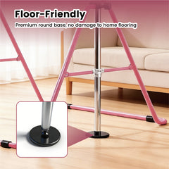 Kids Gymnastics Bar Indoor Junior Training Horizontal Monkey Bars 88-130cm Height Adjustable Home Training Climbing Tower for Children Max Load 150kg Pink