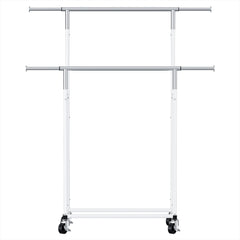 Artiss Clothes Rack Double Rod Airer Rail Coat Stand Adjustable Hanger
