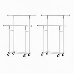 Artiss 2X Clothes Rack Double Rod Airer Rail Coat Stand Adjustable Hanger