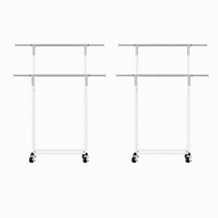 Artiss 2X Clothes Rack Double Rod Airer Rail Coat Stand Adjustable Hanger