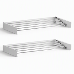 Artiss Set of 2 Clothes Rack Wall Mounted Airer Foldable White