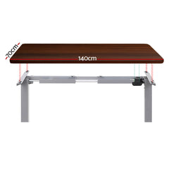 Artiss Standing Desk Motorised 140CM Walnut