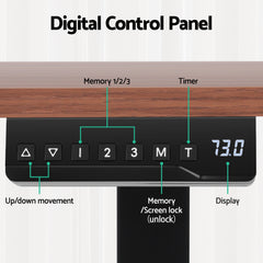 Artiss Standing Desk Motorised Dual Motor Electric Walnut 140CM