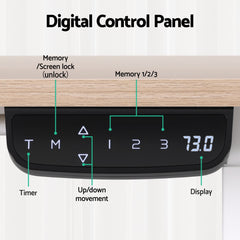 Artiss Standing Desk Sit Stand Touch Control Electric Oak 140CM