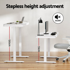 Artiss Standing Desk Motorised Electric Desks Drawer 120CM White