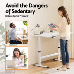 Artiss Standing Desk Height Adjustable Workstation Computer Desks Study 100CM White