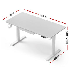 Artiss Electric Standing Desk 140cm Adjustable Height Motorised Home Office Desk Drawer