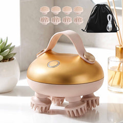 Livemor Scalp Massager Kneading Head Massager Scalp Stress Relax Portable Rechargeable Hair Massager Shower Massage Cat Massager Scratcher, Gift for Mom Dad