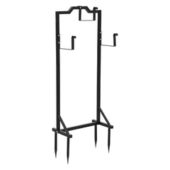 Green Fingers Garden Hose Holder Metal Portable Freestanding Hose Stand 4 Spikes Black