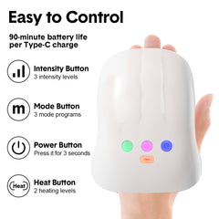 Electric Hand Massager with Heat and 3 Modes Air Compression for Arthritis Carpal Tunnel Wrist Pain Relief Finger Numbness Finger and Palm Therapy White