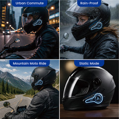 2 Pack Motorcycle Helmet Headset Bluetooth 6.0 Intercom Earphone with Mic IP67 Waterproof Wireless Headset for All Helmet Types 35H Long Standby Rechargeable Battery