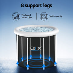 Weisshorn Portable Ice Bath Tub 70X80CM Inflatable Folding Bathtub Spa Massage