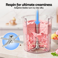 Devanti 10-in-1 Ice Cream Maker Slushie Machine Homemade Gelato Sorbet Smart Portion Control Custom Mix-Ins